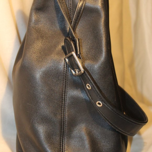 COACH The Sling Drawstring Bucket Black Leather Vintage! 9166 - Picture 4 of 8